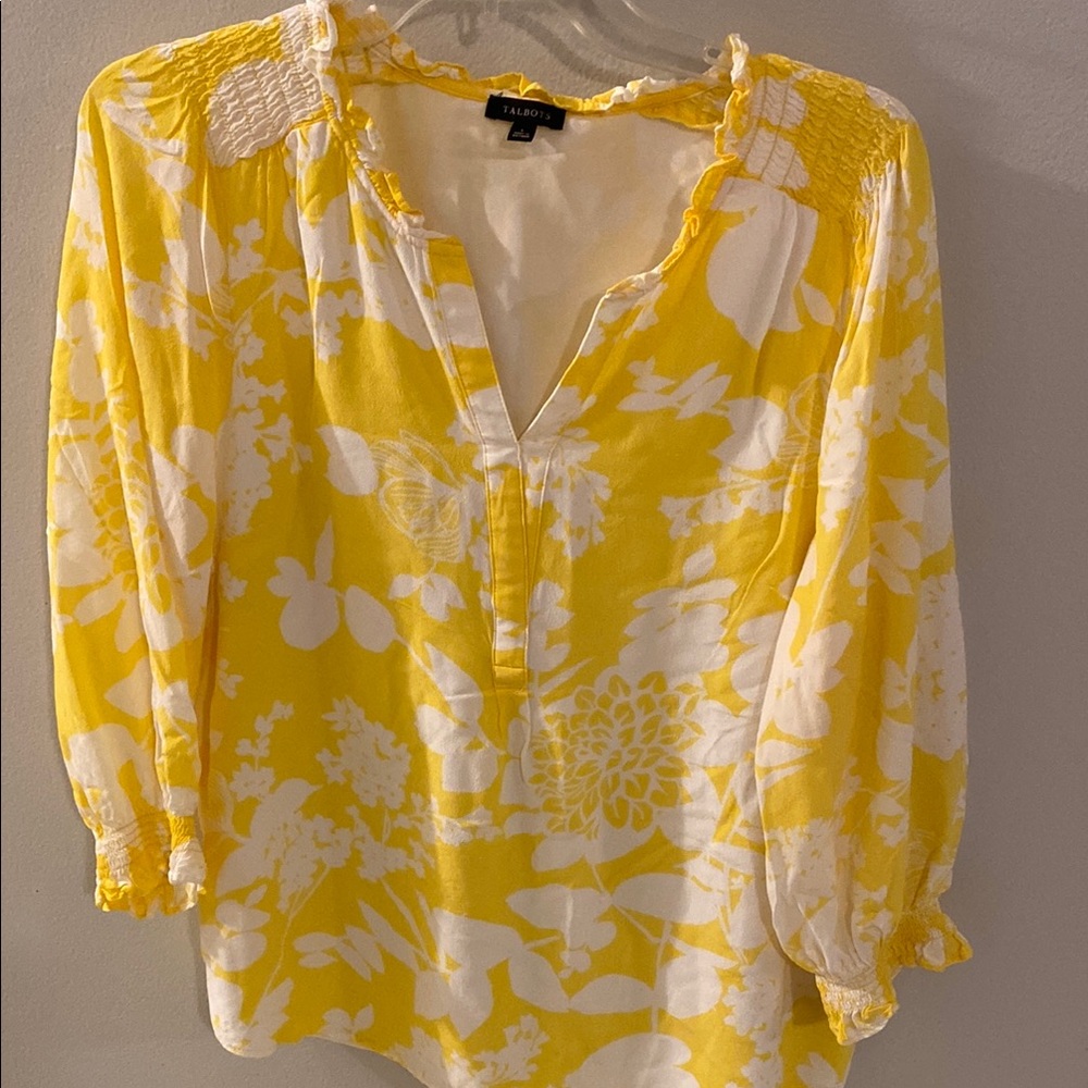 Yellow Floral Blouse by Talbots